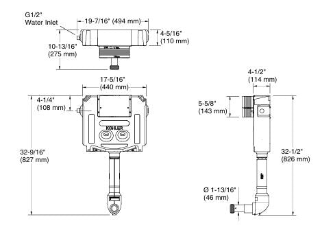 EVOFLUSH FRAMLESS PNEU IN WALL TANK - KOHLER PREMIUM -  ( PNEUMATIC - PREMIUM - 0x0 mm - 0inchx0inch )