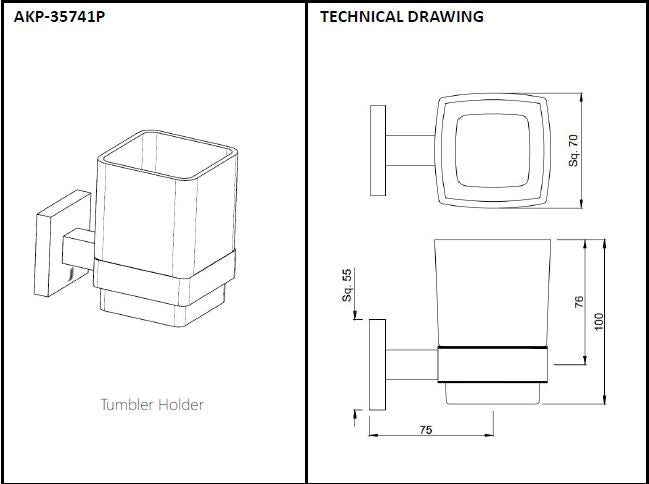 TUMBLER HOLDER - JAQUAR FAUCETS -  ( CHROME - ACC. KUBIX PRIME - 0x0 mm - 0inchx0inch )