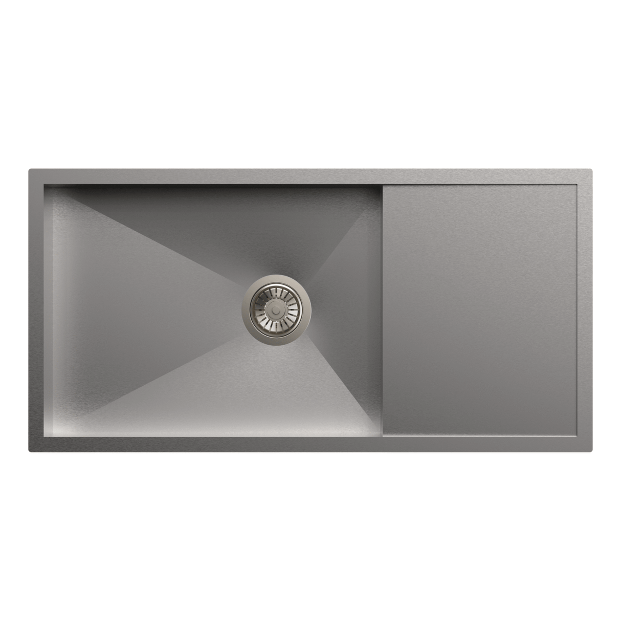 1 BOWL W/SMALL DRAINBOARD (DEPTH 8INCH) THK 1MM - CARYSIL -  ( MATT - QUADRO - 915x460 mm - 36inchX18inch )