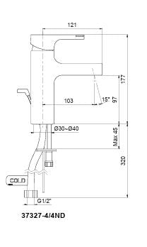 STRAYT-SC LAV FAUCET WITHOUT DRAIN - KOHLER PREMIUM -  ( POLISHED CHROME - PREMIUM - 0x15 mm - 0inchX0.6inch )