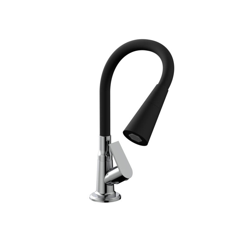 SINK COCK WITH 2 FLOWS FLEXIBLE SPOUT - VIKING -  ( POLISHED CHROME - BRASS - 0x15 mm - 0inchX0.6inch )