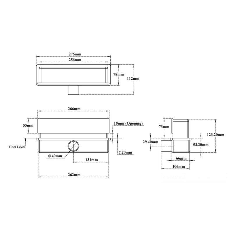 WALL CHANNEL DRAINER CENTRE HOLE - VIKING - ( CHR - - 276x125 mm - 11inchX5inch )