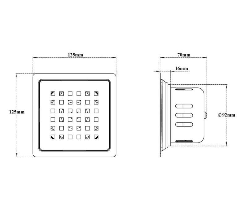 SS 304 DRAIN FLAT WITH COCKROACH TRAP - VIKING -  ( CHR -  - 0x125 mm - 0inchX5inch )