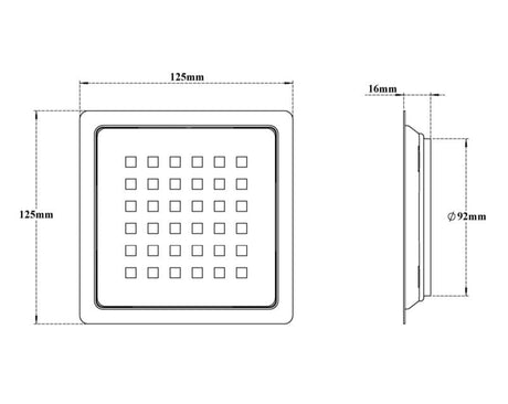 SS 304, 2 IN 1 DRAINER SQUARE W/O HOLE - VIKING -  ( ROSE GOLD BRUSHED -  - 125x125 mm - 5inchX5inch )