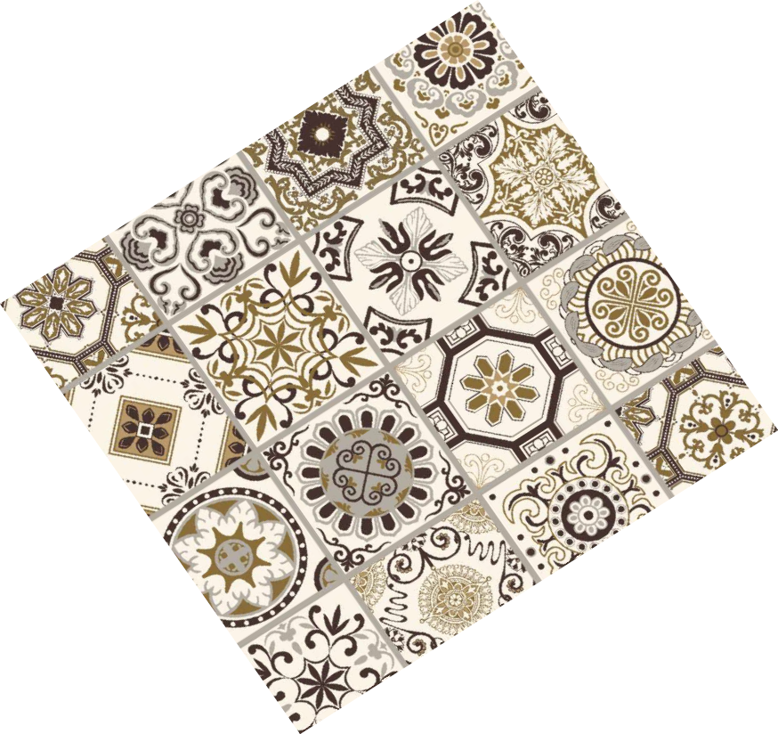 BRUNO BROWN HL - DESIGNER TILES -  (  - 3RD FIRED PATTERN VITR. TILES - 300x300 mm - 12inchX12inch )
