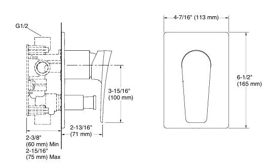 FORE ARC AT235 RBS TRIM ASSY - KOHLER POPULAR - ( POLISHED CHROME - POPULAR - 0x15 mm - 0.5inchX0.6inch )