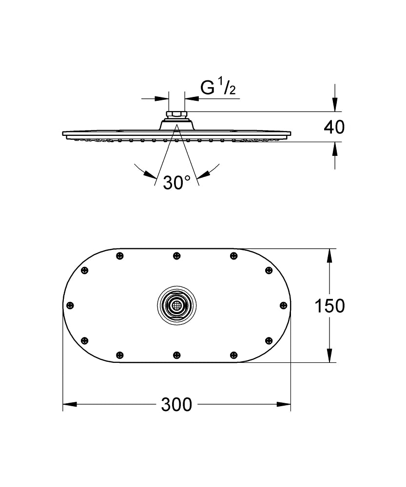 RAINSHOWER VERIS 300 HEADSHOWER - GROHE - ( CHROME - G5 - RAINSHOWER - 0x15 mm - 0inchX0.6inch )