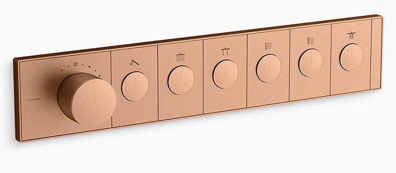 ANTHEM RECESSED EXPOSED PART MECHANICAL THERMOSTATIC VALUE CONTROL 2IN/6OUTLET - KOHLER LUXURY - ( BRUSHED ROSE GOLD - LUXURY - 0x0 mm - 0inchX0inch )