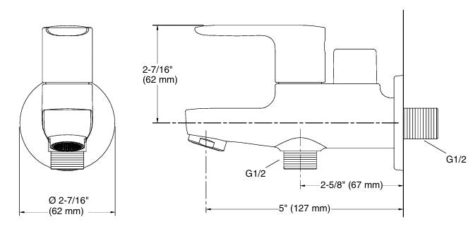 JULY-2 WAY BIB COCK W/FLANGE - KOHLER POPULAR - ( FRENCH GOLD - POPULAR - 0x15 mm - 0inchX0.6inch )