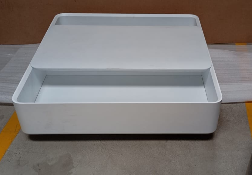 WHITE CENTER TABLE HDF W/ NANO COATING - FURNITURE - ( - BUENA CASA - 902x902x254 mm - 36.08inchX36.08inchX10.16inch)