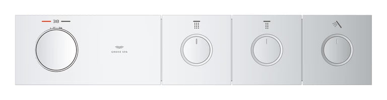 RSH AQUA THERMOSTAT TRIM 3 VALVES SMARTCONTROL - GROHE - (CHROME - GROHE - 0x15 mm - 0inchX0.5inch)