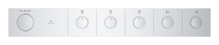 RSH AQUA THERMOSTAT TRIM 5 VALVES SMARTCONTROL - GROHE - (CHROME - GROHE - 0x15 mm - 0inchX0.5inch)