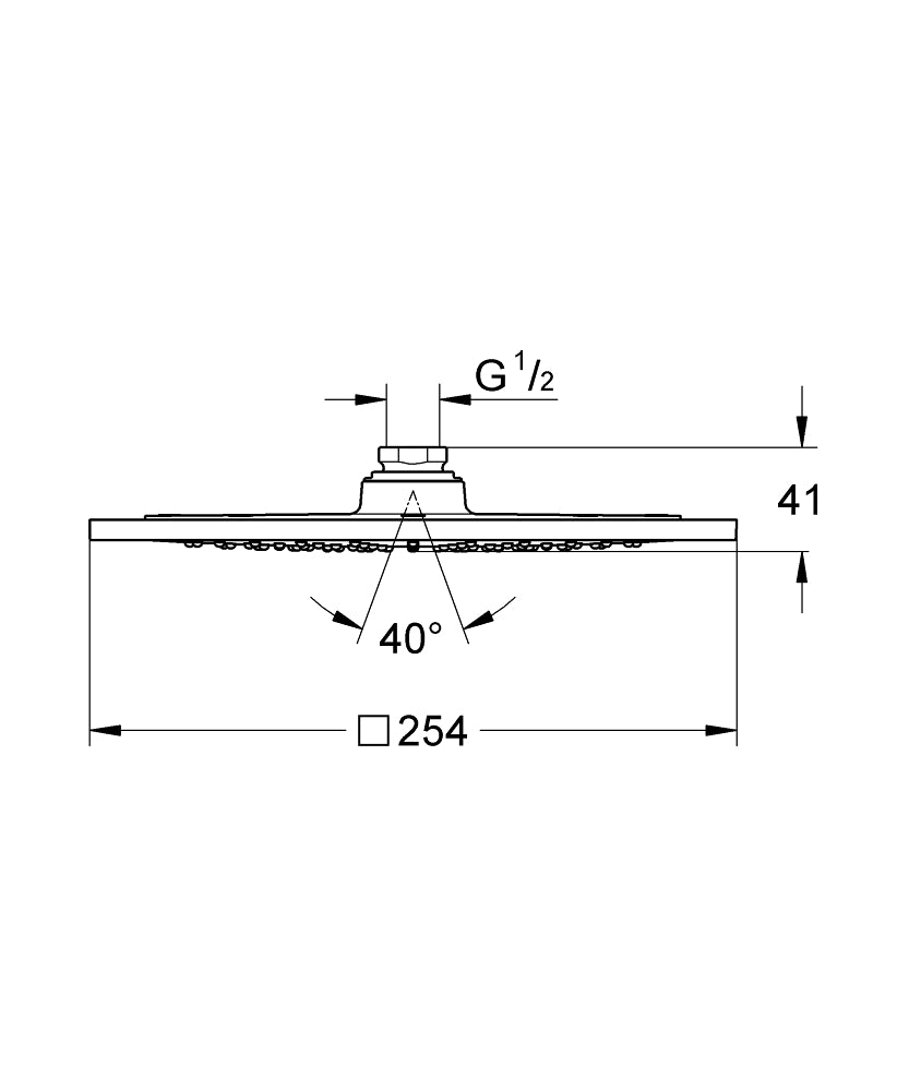 RAINSHOWER AQUA 10 INCH HEAD SHOWER 1 SPRAY - GROHE - (CHROME - G5-RAINSHOWER - 254x254 mm - 10.16inchX10.16inch)