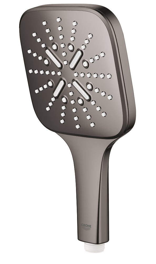 RAINSHOWER SMARTACTIVE 130 CUBE HAND SHOWER 3 SPRAYS W/O HOSE - GROHE - ( HARD GRAPHITE - G5 - RAINSHOWER - 0x15 mm - 0inchX0.5inch )