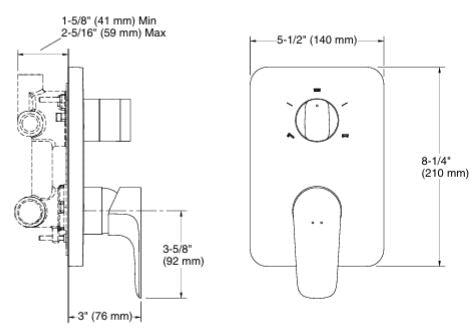 AT360 BATH & SHOWER TRIM+VALVE - KOHLER PREMIUM - ( BRUSHED BRONZE - PREMIUM - 0x15 mm - 0inchX0.5inch )