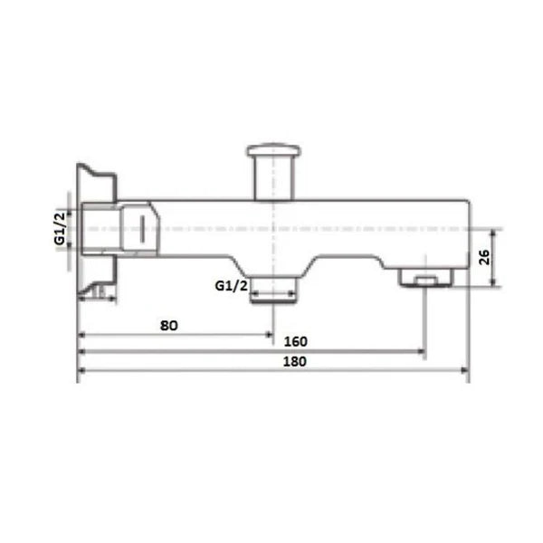 REACTANGLE SPOUT W/DIVERTOR - AMERICAN STANDARD - ( CHROME - UNIVERSAL - 0x0 mm - 0inchX0inch )