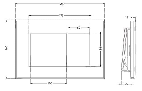 FLUSH PLATE REFLECT- HINDWARE - (CHROME - REFLECT - 247x164 mm - 9.88inchX6.56inch)