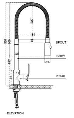 FLEXIBLE SINK COCK MIXER WITH 2FLOW - AQUANT - ( BRASS - - 0x0 mm - 0inchX0inch )
