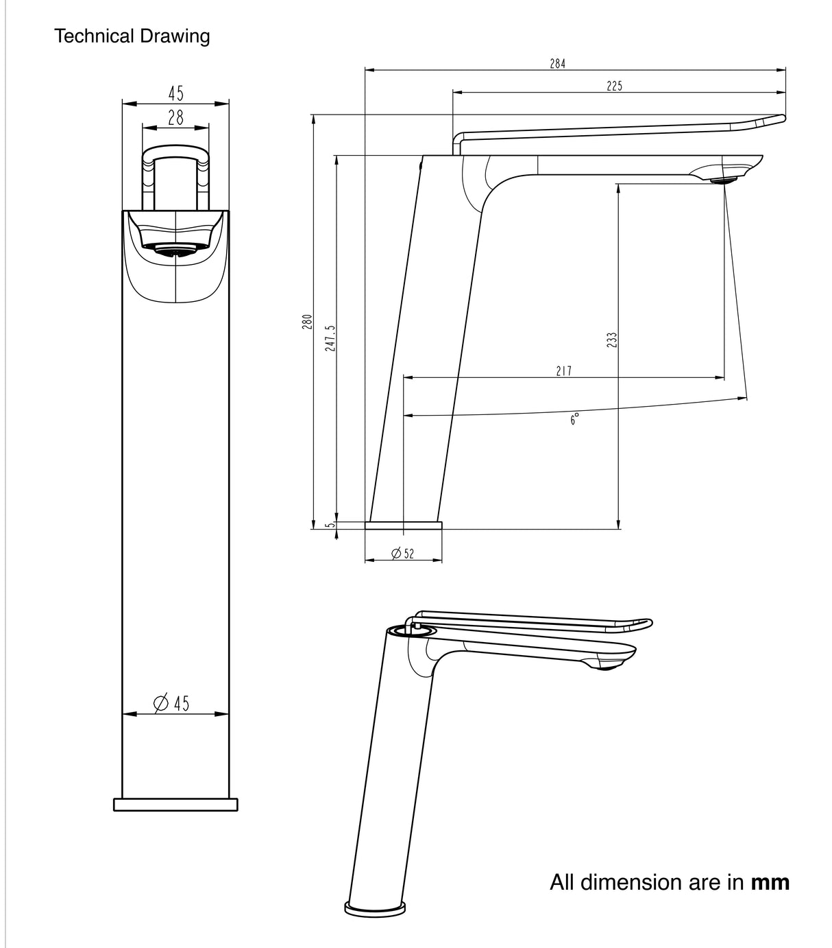 TALL BRASS BASIN MIXER - AQUANT -  ( ROSE GOLD+MATT WHITE -  - 0x0 mm - 0inchx0inch )