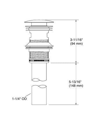 CLICKER DRAIN BIG CAP WITH OVERFLOW - KOHLER PREMIUM - ( VIBRANT ROSE GOLD - PREMIUM - 0x0 mm - 0inchX0inch )