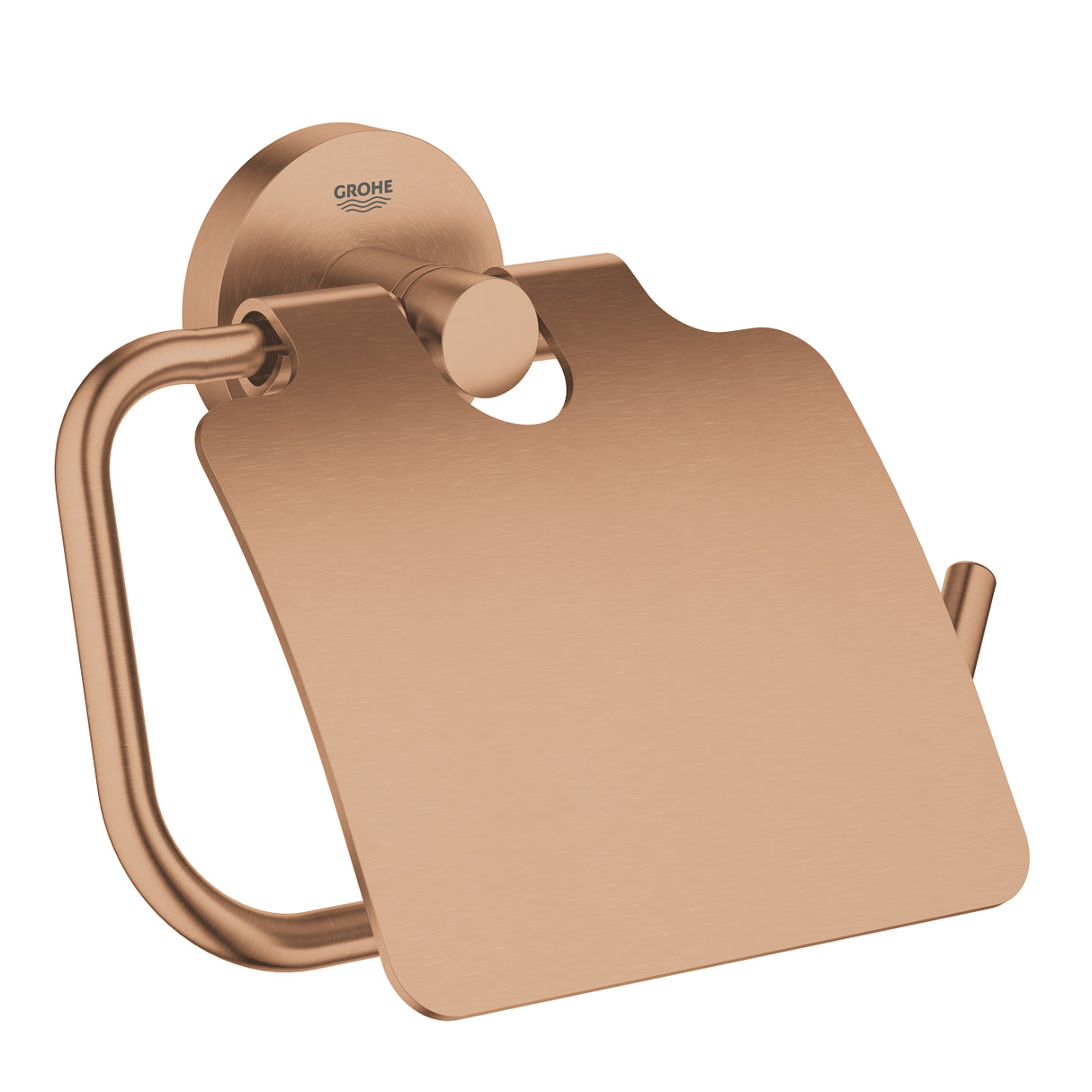 ESSENTIALS TOILET PAPER HOLDER WITH COVER - GROHE - ( BRUSHED WARM SUNSET - G5 - ESSENTIALS - 0x0 mm - 0inchX0inch )