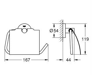 ESSENTIALS TOILET PAPER HOLDER WITH COVER - GROHE - ( COOL SUNRISE - G5 - ESSENTIALS - 0x0 mm - 0inchX0inch )