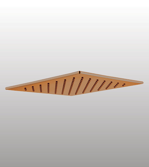 BRASS RAIN HEAD SHOWER WITH POWDER FLOW - AQUANT - ( BRUSHED ROSE GOLD - - 350x350 mm - 14inchX14inch )