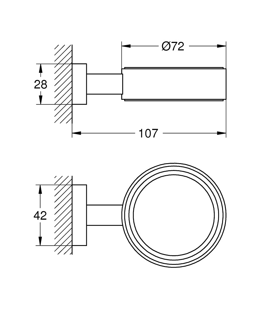 ESSENTIALS CUBE HOLDER F.GLASS/SOAP - GROHE -  ( CHROME - G3 - ESSENTIALS - 0x0 mm - 0inchX0inch )