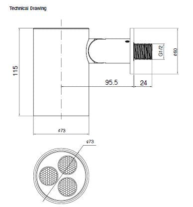 BRASS HYDRO SPOT WALL MOUNTED SHOWER WITH MIST FLOW - AQUANT -  ( BRUSHED ROSE GOLD -  - 80x0 mm - 3.2inchX0inch )