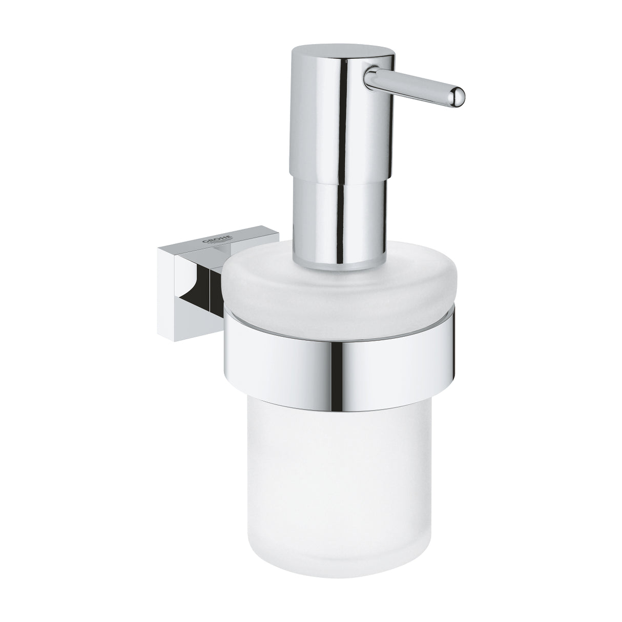 ESSENTIALS CUBE SOAP DISPENSER WITH HOLDER - GROHE - ( CHROME - G3 - ESSENTIALS - 0x0 mm - 0inchX0inch )