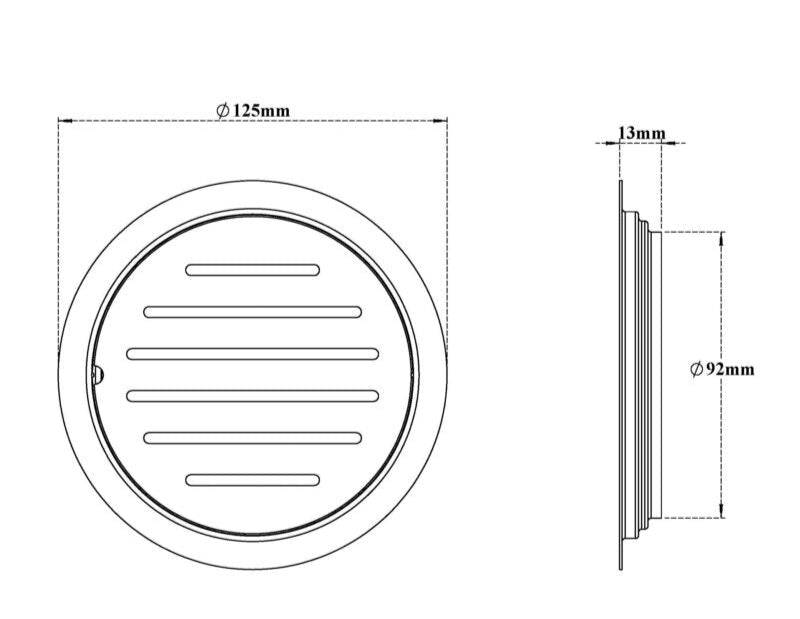 S.S DRAINER RND(2 IN 1 GRATING) W/O. HOLE - VIKING -  ( CHR -  - 0x125 mm - 0inchX5inch )