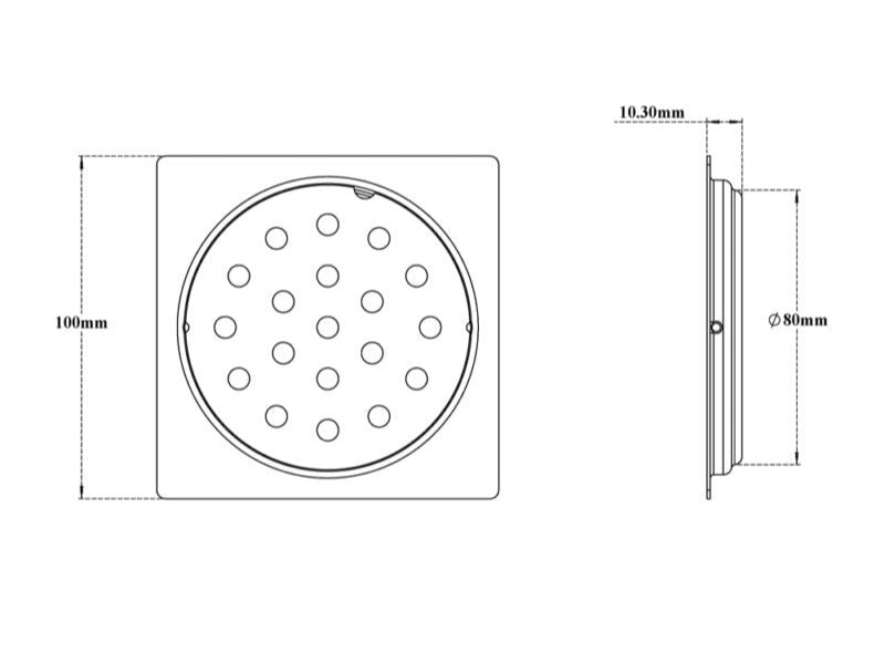 S.S DRAINER SQU(2 IN 1 GRATING) W/O.HOLE - VIKING -  ( CHR -  - 0x100 mm - 0inchX4inch )