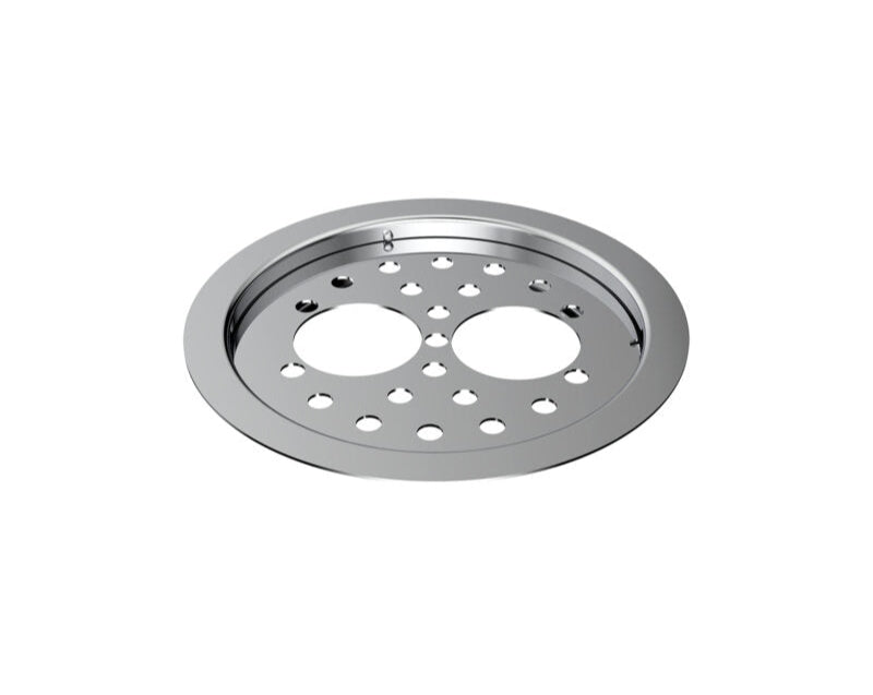 S.S DRAINER ROUND WITH FRAME 2 HOLE FOR WASTE PIPE - VIKING -  ( CHR -  - 0x125 mm - 0inchX5inch )