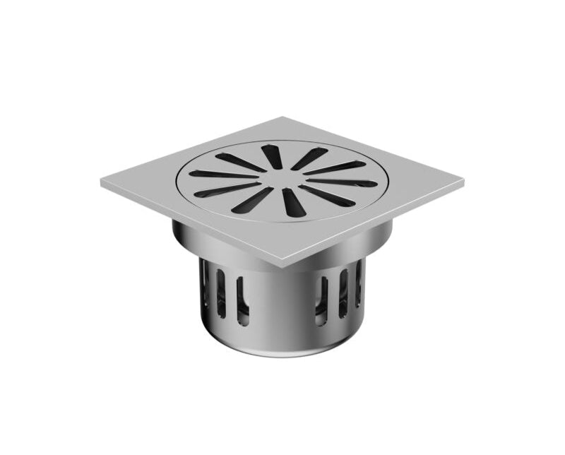 SS ROOF BALCONY DRAIN ROUND DOME - VIKING - (POLISHED CHROME -  - 0x125 mm - 0inchX5inch)