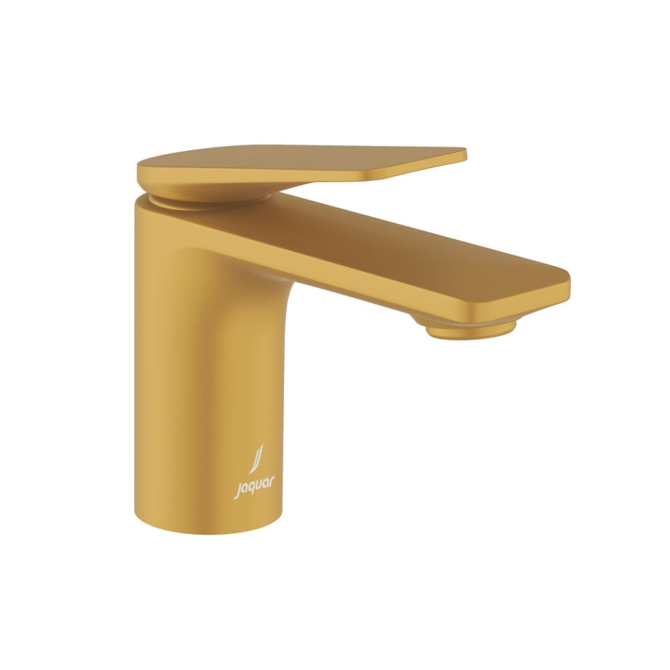 SINGLE LEVER BASIN MIXER W/O POPUP - JAQUAR FAUCETS - ( GOLD MATT PVD - LAGUNA - 0x15 mm - 0inchX0.5inch )