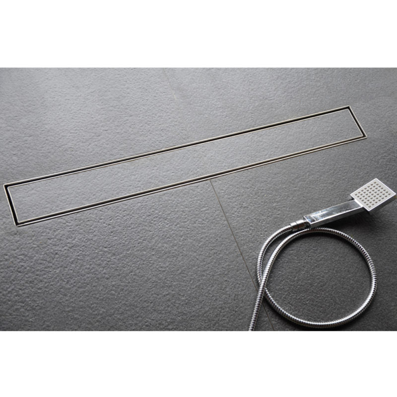 TILE/MARBLE SHOWER CHANNEL DRAIN SIDE HOLE - VIKING -  ( CHR - SS 304 - 0x450 mm - 0inchX18inch )