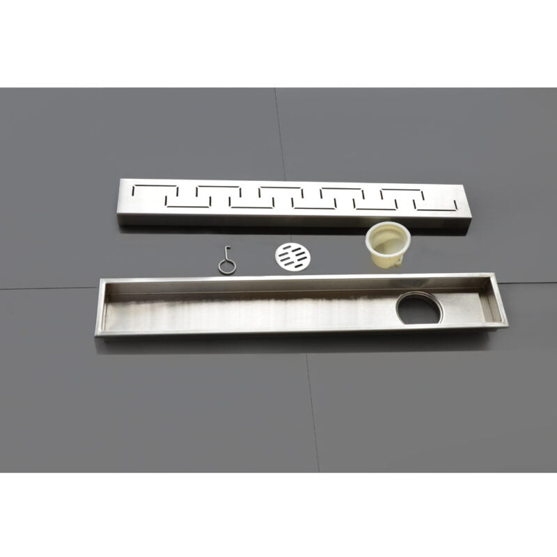 SHOWER CHANNEL DRAIN SIDE HOLE - VIKING - ( SS 304 - - 600x100 mm - 24inchX4inch )