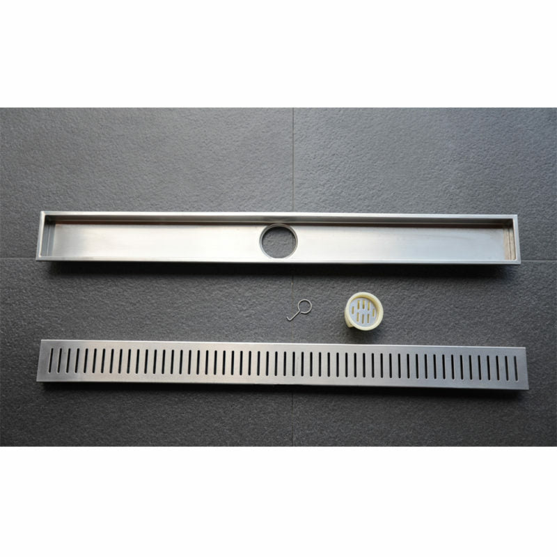 SHOWER CHANNEL DRAINER CENTRE HOLE - VIKING -  (  - SS 304 - 600x100 mm - 24inchX4inch )