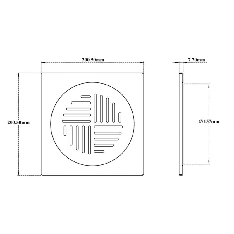 DRAIN COVER GRATE - VIKING -  ( ROSE GOLD BRUSHED - SS 304 - 0x200 mm - 0inchX8inch )