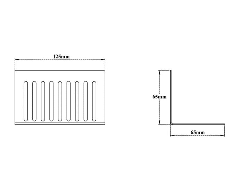 BALCONY ROOF DRAIN L-SHAPE - VIKING -  ( CHR -  - 125x65 mm - 5inchX2.6inch )