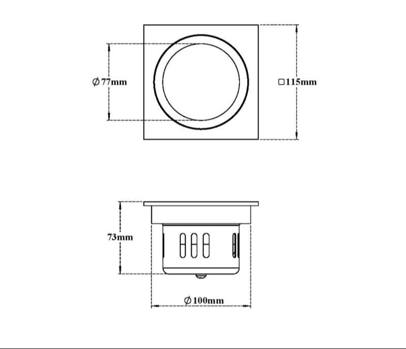 BRASS COCKROACH TRAP SQUARE WITHOUT HOLE - VIKING -  ( CHR -  - 115x115 mm - 4.5inchX4.5inch )