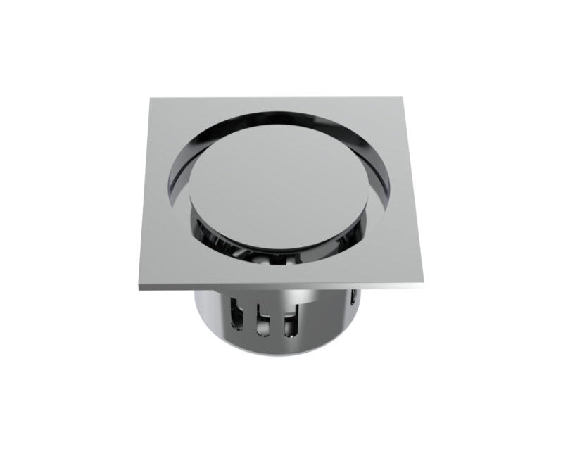 BRASS COCKROACH TRAP SQUARE WITHOUT HOLE - VIKING -  ( CHR -  - 115x115 mm - 4.5inchX4.5inch )