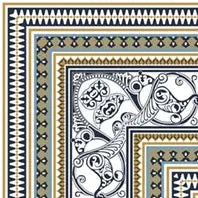 FOLK DIAMOND CORNER MATT - SIMPOLO-TILES- (  - TINY TILE MATT - 198x198 mm - 7.8inchX7.8inch )