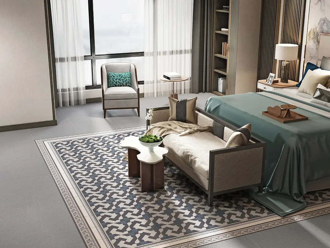 GARDEN LOOP BASE MATT - SIMPOLO-TILES- (  - TINY TILE MATT - 198x198 mm - 7.8inchX7.8inch )