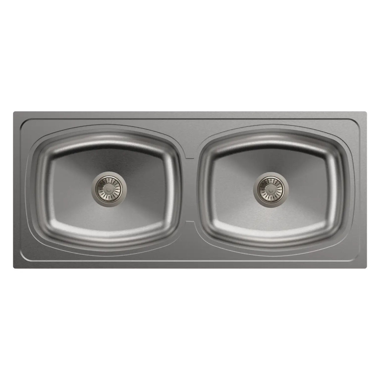 2 BOWL WITH OUT DRAIN BOARD (DEPTH 9INCH) THK 1MM - CARYSIL -  ( MATT FINISH - ELEGANCE - 1143x508 mm - 45inchX20inch )