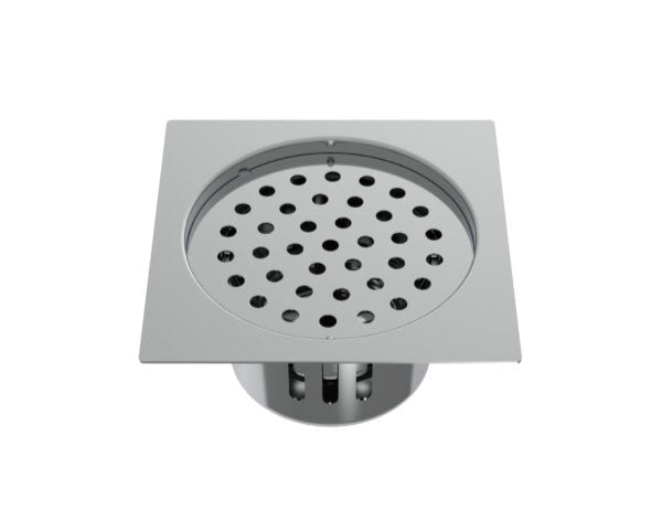SS SQUARE DRAIN WITH COCKROACH TRAP & W/O HOLE - VIKING -  ( POLISHED - SS 304 - 100x100 mm - 4inchX4inch )