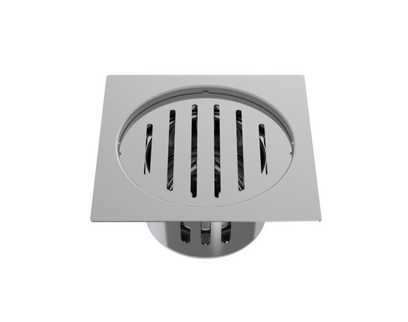 S.S DRAINER SQU(2IN1GRATING)W/O HOLE PIPE CUT - VIKING -  ( CHR -  - 0x125 mm - 0inchX5inch )