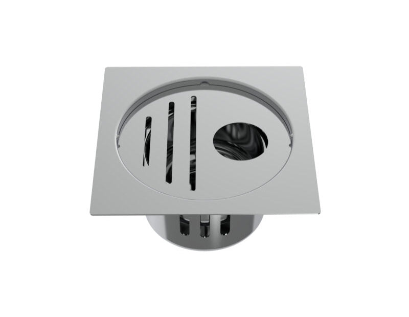 S.S DRAINER SQU(2IN1GRATING)W/H PIPE CUT - VIKING -  ( CHR -  - 0x125 mm - 0inchX5inch )
