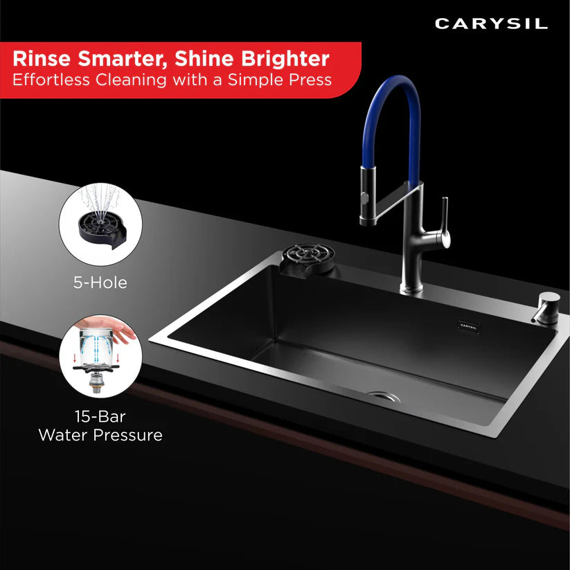 GLASS RINSER - CARYSIL -  ( MATT BLACK - ACCESSORIES - 0x0 mm - 0inchx0inch )