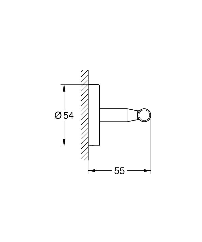 BAUCOSMOPOLITAN HOOK - GROHE-G2 - ( CHROME - G2 - BAUCOSMOPOLITAN - 0x15 mm - 0inchX0.6inch )